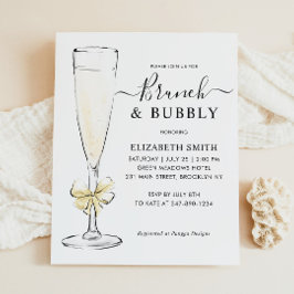 Lámina Elegante Brunch de oro de Moda y ducha Bubbly Brid