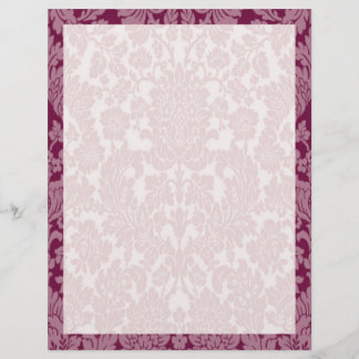 Lámina Elegante Burgundy Damask Border Classic