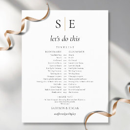 Lámina Elegante calendario de bodas con monograma
