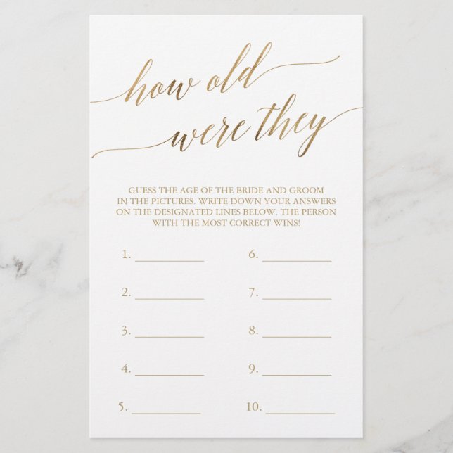 Lámina Elegante Caligrafía De Oro Cuán Viejos Eran Los Ju (Anverso)