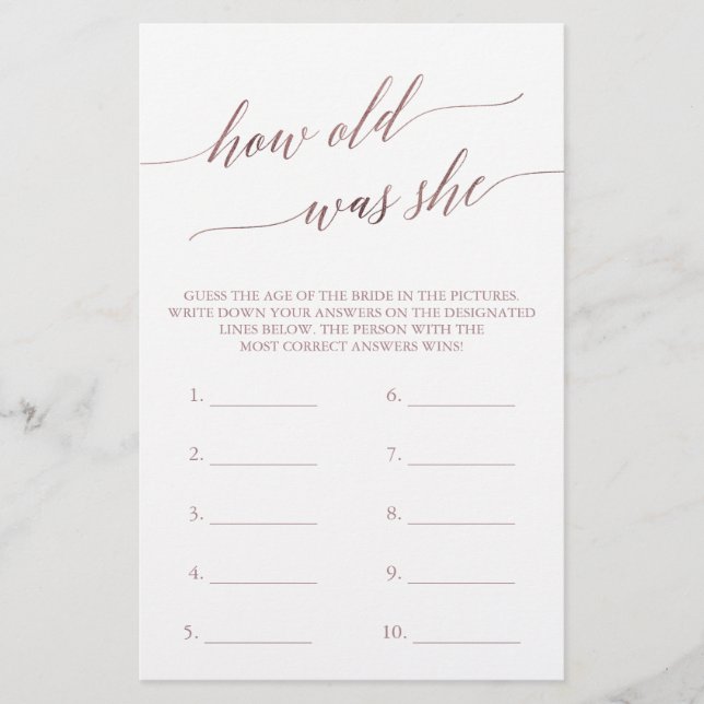 Lámina Elegante caligrafía de oro Rosa de edad (Anverso)