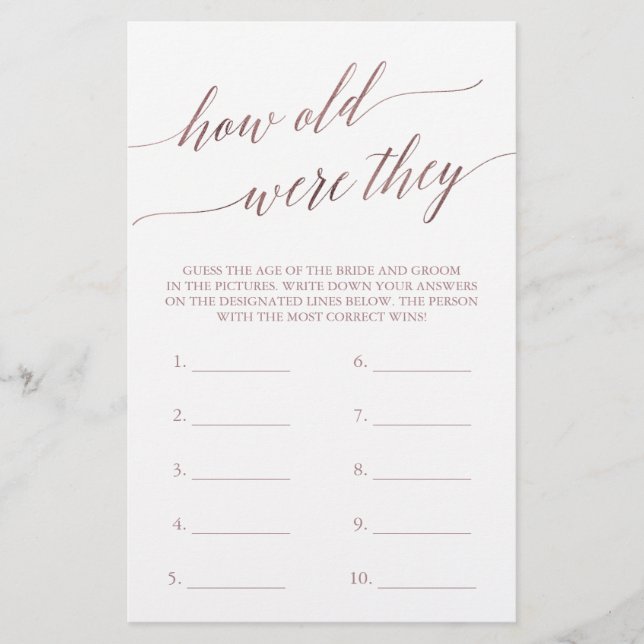 Lámina Elegante caligrafía de oro Rosa Qué Antiguos Eran (Anverso)