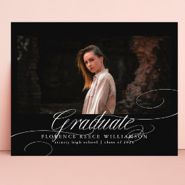 Lámina Elegante Caligrafía Fotografía Graduación De Secun