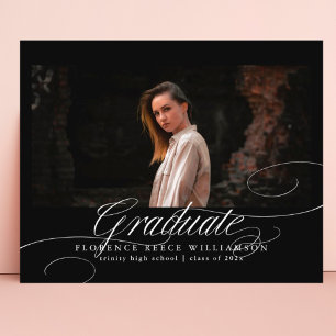 Lámina Elegante Caligrafía Fotografía Graduación De Secun