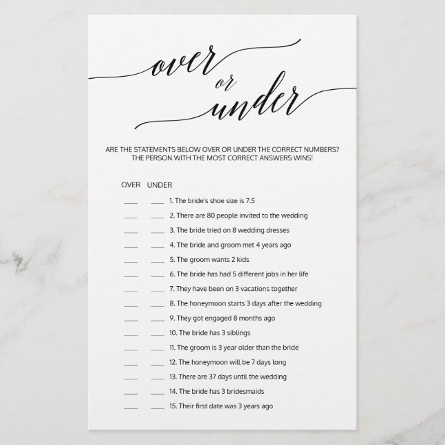 Lámina Elegante caligrafía negra en juego (Anverso)