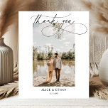 Lámina Elegante caligrafía simple Boda fotográfico gracia<br><div class="desc">Boda,  gracias,  presenta caligrafía de script.</div>