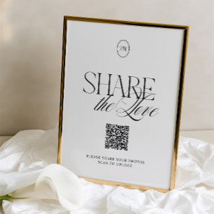 Lámina Elegante cartel de código QR 'Comparte el amor' en
