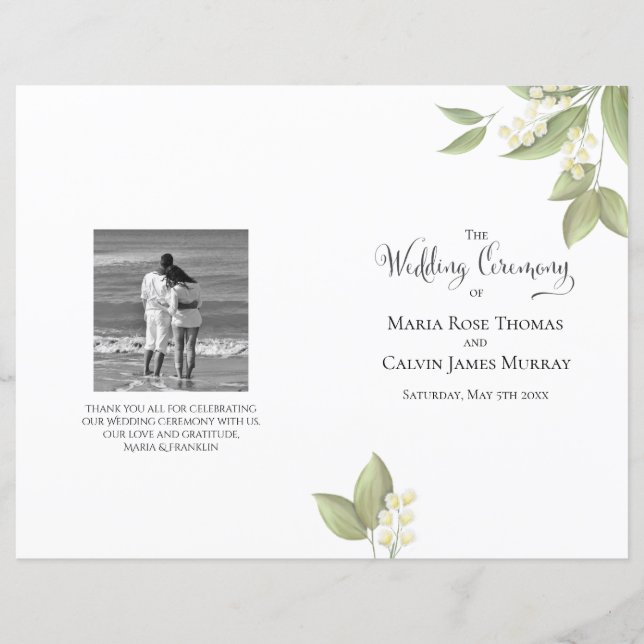 Lámina Elegante ceremonia de bodas Foliage de la vegetaci (Anverso)