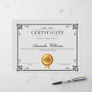 Lámina Elegante certificado clásico de gris de logro
