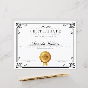 Lámina Elegante certificado clásico de logro