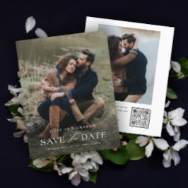 Lámina Elegante código QR 2 Foto Boda Guardar la Fecha