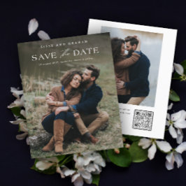 Lámina Elegante código QR 2 Foto Boda Guardar la Fecha