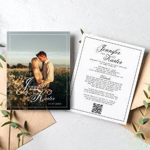 Lámina Elegante código QR de PRESUPUESTO todo en un Boda