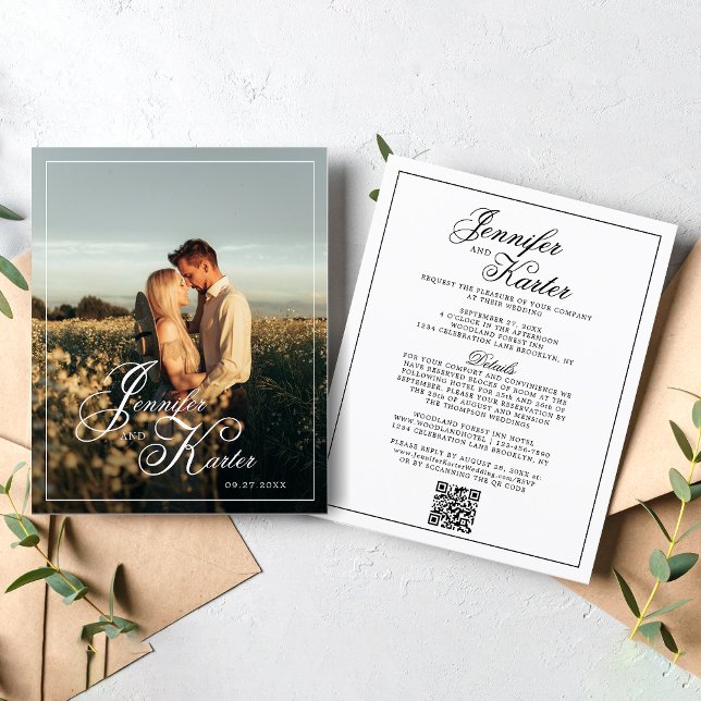 Lámina Elegante código QR de PRESUPUESTO todo en un Boda  (Subido por el creador)