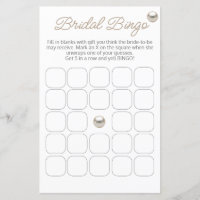 Elegante collar de la Perla Bridal Shower Bingo