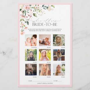 Lámina Elegante color de agua rosa Floral Nodal Shower Ju