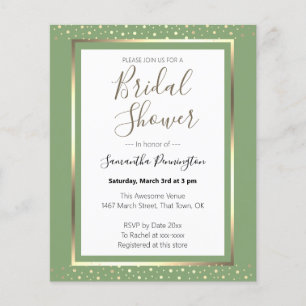 Lámina Elegante Confetti Bridal Shower Budget Invitación