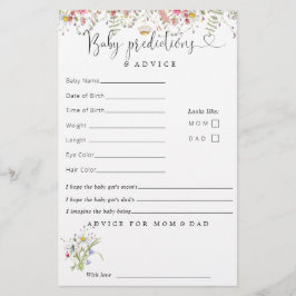 Lámina Elegante consejo de predicciones de Baby Shower so