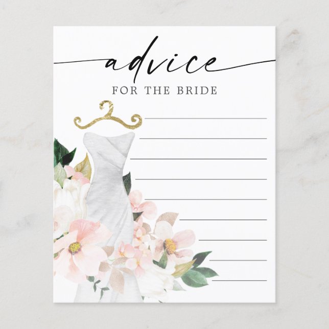 Lámina Elegante Consejo De Rubor Para La Novia (Anverso)