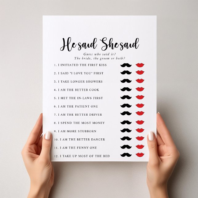 Lámina Elegante Dijo Que Dijo Un Juego De Ducha Bridal (Subido por el creador)