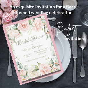 Lámina Elegante ducha de novia con presupuesto floral ros