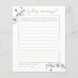 Lámina Elegante ducha de novia orquídea cuyo juego de mem