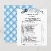 Elegante Dusty Blue Floral novia o juegos de novio