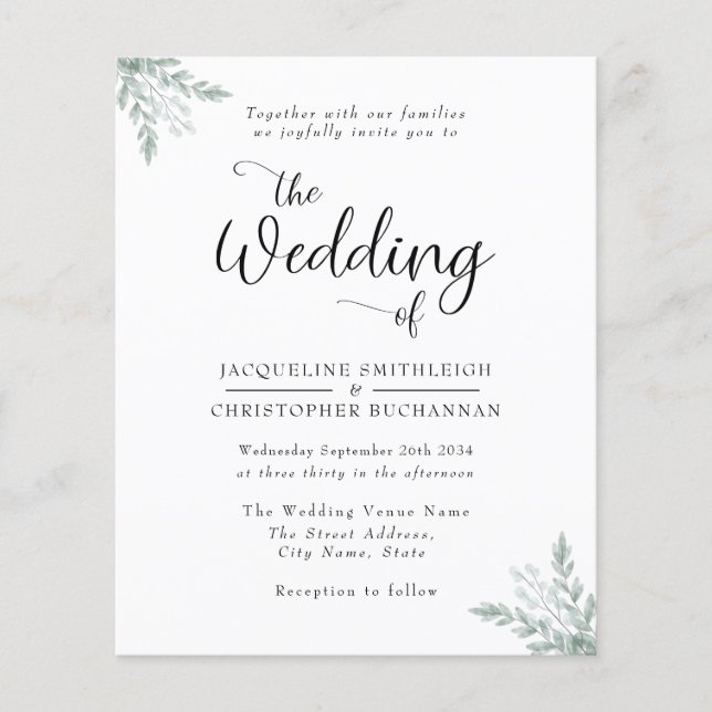 Lámina Elegante eucalipto rústico deja la vegetación (Anverso)