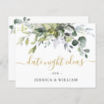 Lámina Elegante Eucalyptus Bridal Shower Fecha Noche Idea<br><div class="desc">Tarjeta de Consejos de Agua Eucalyptus Greenery. Para una mayor personalización,  haga clic en el enlace "personalizar adicional". Si necesitas ayuda,  ponte en contacto conmigo,  por favor.</div>