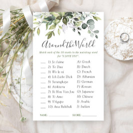 Lámina Elegante Eucalyptus Greenery Bridal Shower Game