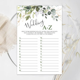 Lámina Elegante Eucalyptus Greenery Bridal Shower Game