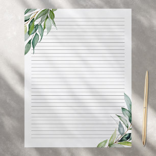 Lámina Elegante Eucalyptus Greenery Llenado Papel de escr