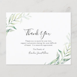 Lámina Elegante Eucalyptus Presupuesto Funeral Gracias Ta