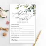 Lámina Elegante Eucalyptus Watercolor Wishes & Advance Ca<br><div class="desc">Tarjeta de Consejos y Deseos Eucalyptus de Acuarela. Personalice con la novia el nombre y la fecha de la ducha. Para una mayor personalización,  haga clic en el enlace "personalizar adicional". Si necesitas ayuda,  ponte en contacto conmigo,  por favor.</div>