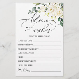 Lámina Elegante Eucalyptus White Rose Wishes & Advances C