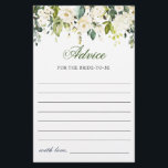 Lámina Elegante Eucalyptus White Rose Wishes & Advances C<br><div class="desc">Tarjeta de Consejos y Deseos Eucalyptus de Acuarela. Personalice con la novia el nombre y la fecha de la ducha. Para una mayor personalización,  haga clic en el enlace "personalizar adicional". Si necesitas ayuda,  ponte en contacto conmigo,  por favor.</div>