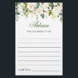Lámina Elegante Eucalyptus White Rose Wishes & Advances C<br><div class="desc">Tarjeta de Consejos y Deseos Eucalyptus de Acuarela. Personalice con la novia el nombre y la fecha de la ducha. Para una mayor personalización,  haga clic en el enlace "personalizar adicional". Si necesitas ayuda,  ponte en contacto conmigo,  por favor.</div>
