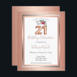 Lámina Elegante Fiesta de cumpleaños 21 Rosa Rubor<br><div class="desc">Bonito fondo falso de Relieve metalizado con brillantes notas de confeti en el borde superior e inferior. Diseño elegante y de moda con una tipografía de escritura elegante. Todo el texto es ajustable y fácil de cambiar para sus propias necesidades fiestas. Gran diseño elegante de fiesta de 21 años. Disponible...</div>