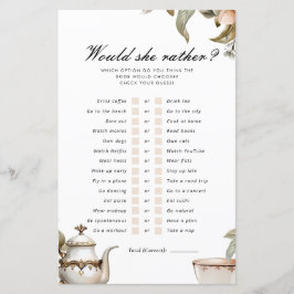 Lámina Elegante Fiesta De Té Prefiere Un Juego De Novias