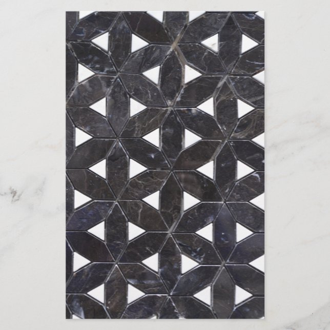Lámina elegante flor gris mosaica de la vida Tile patrón (Anverso)