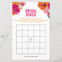 Lámina Elegante Floral Bridal Bingo Cards Bridal Shower