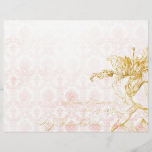 Lámina Elegante floral de oro y damasquín de escrapbook e