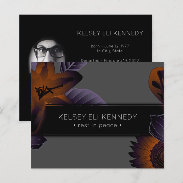 Lámina elegante funeral vintage (Anverso / Reverso)