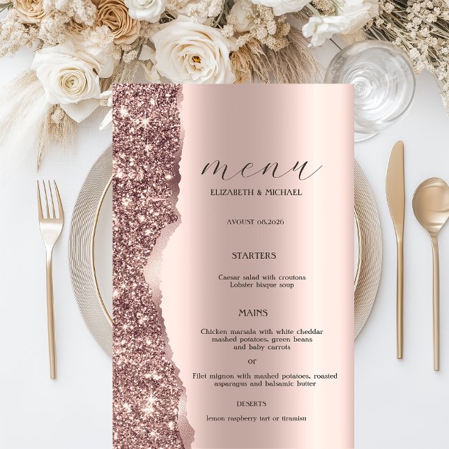 Lámina Elegante Glitter de Oro Rosa Script  (Subido por el creador)