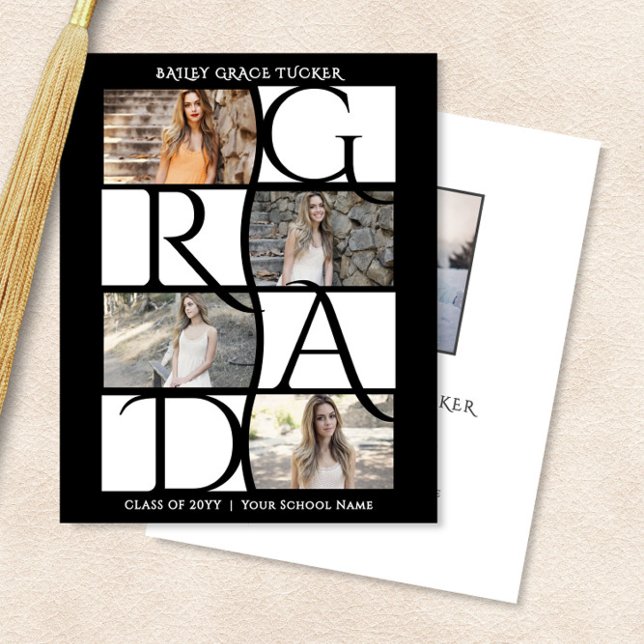 Lámina Elegante Graduado de 5 fotografías en blanco y neg (Subido por el creador)