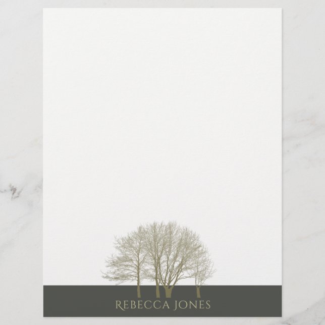 LÁMINA ELEGANTE GRIS GOLD FALL OTOMN ÁRBOLES MONOGRAM (Anverso)