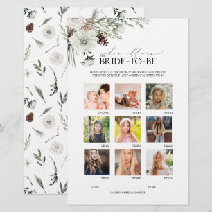 Lámina Elegante guión Winter Floral Bridal Shower Game