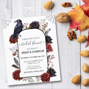 Lámina Elegante Halloween Floral Boho Bridal Shower Invit