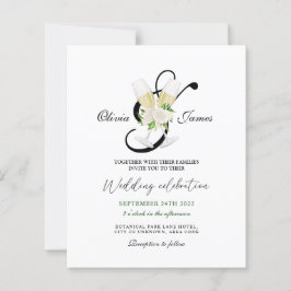 Lámina Elegante invitación a la boda de champán blanco ne