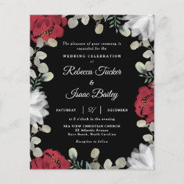Lámina Elegante Invitación a la Boda de la Flora Blanca R